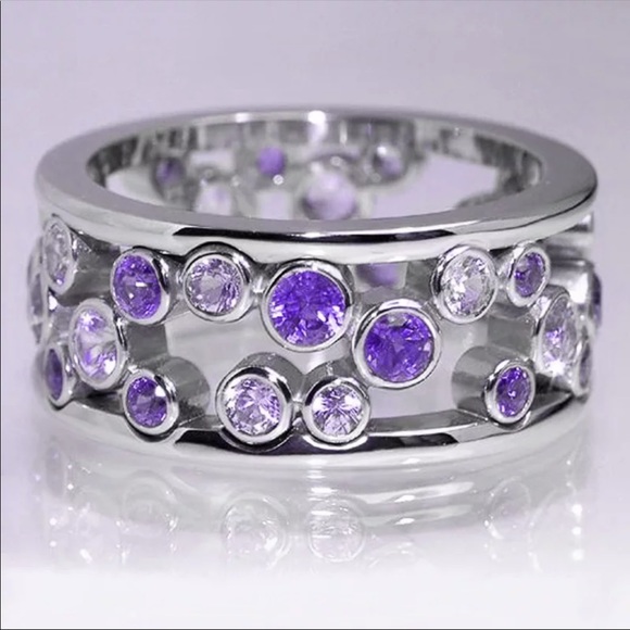 Jewelry - New Women’s 925 Silver Round Fashion Amethyst Ring